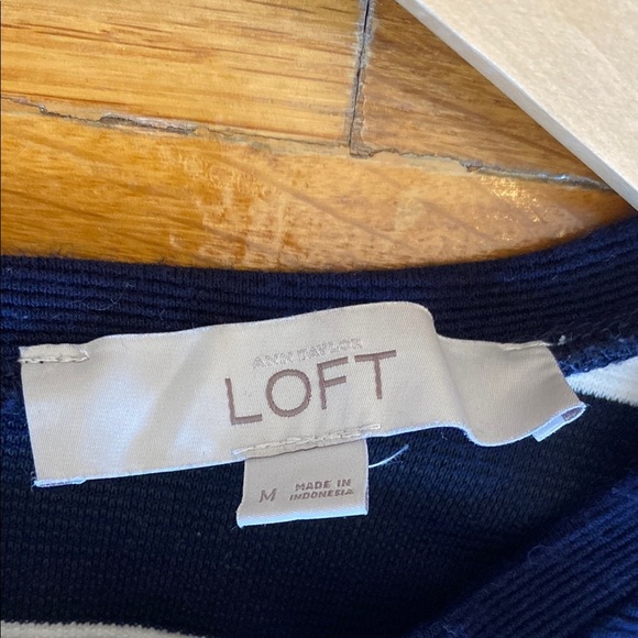 LOFT Blue and White Sheath Mini Dress - Picture 3 of 3